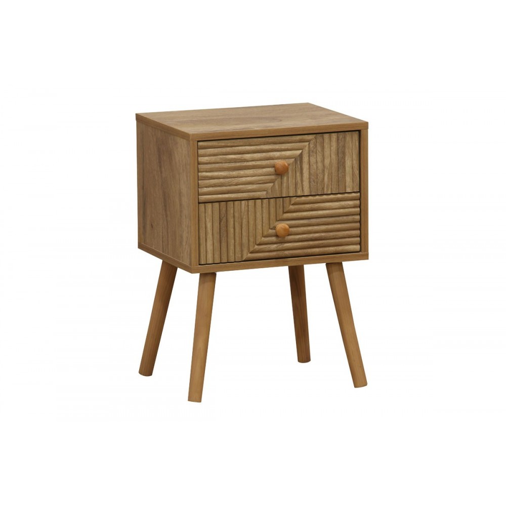 Κομοδίνο ''HISTORIC'' με 2 συρτάρια από φυσικό ξύλο πεύκου σε χρώμα φυσικό 37.5x32x54