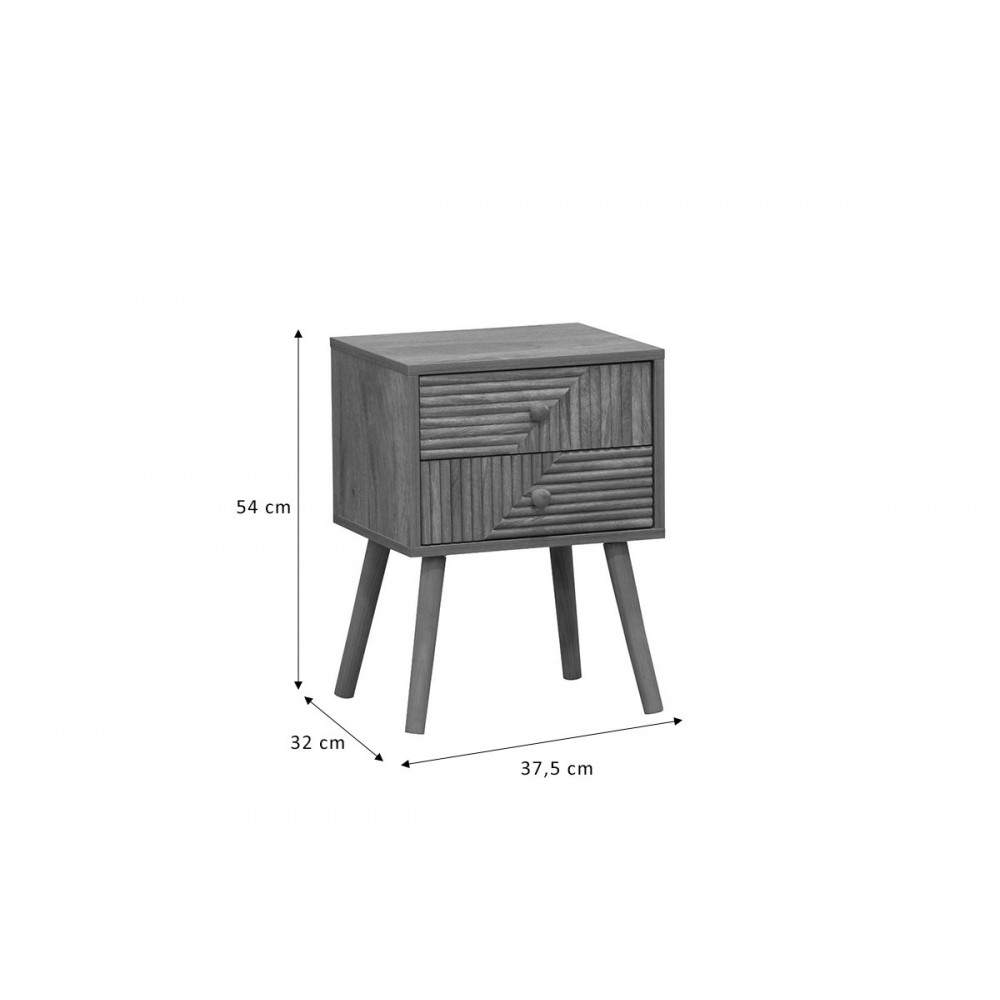Κομοδίνο ''HISTORIC'' με 2 συρτάρια από φυσικό ξύλο πεύκου σε χρώμα φυσικό 37.5x32x54