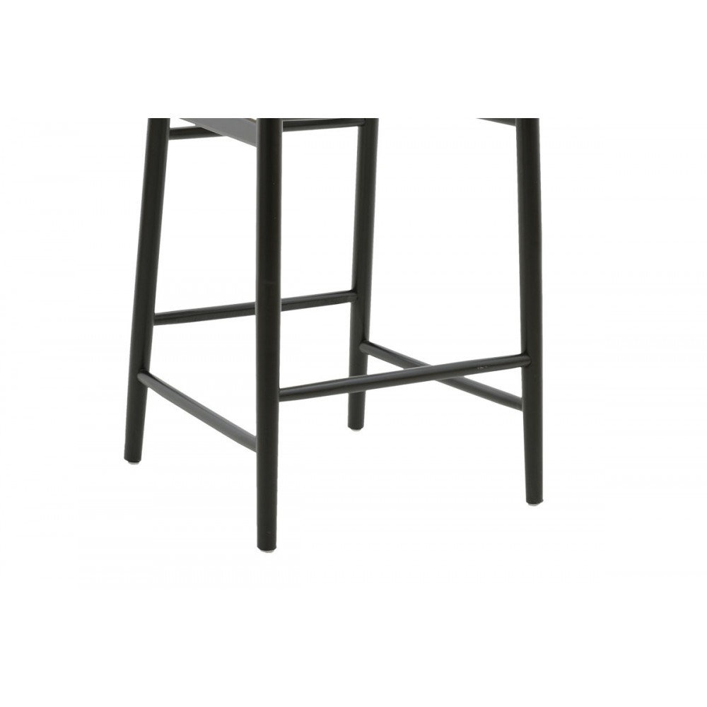 Σκαμπό μπαρ ''WISHBONE'' από ξύλο οξιάς σε χρώμα μαύρο/φυσικό 53x54x107