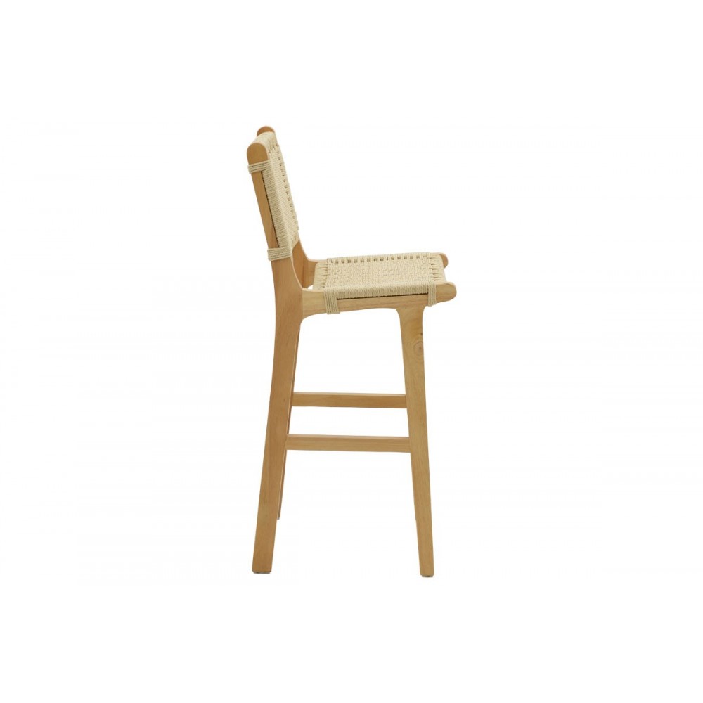 Σκαμπό μπαρ ''JULIEN'' από rubberwood σε χρώμα φυσικό 45x46x95