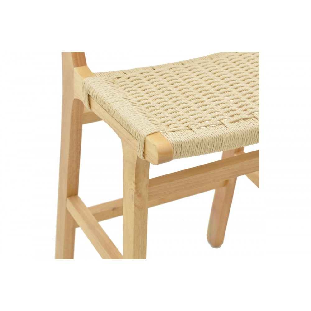 Σκαμπό μπαρ ''JULIEN'' από rubberwood σε χρώμα φυσικό 45x46x95