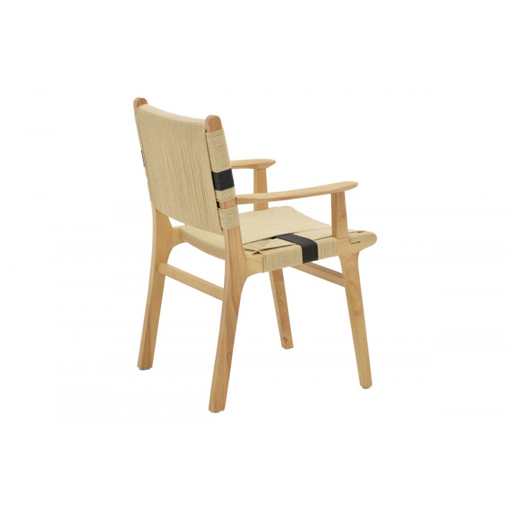 Πολυθρόνα ''OLIVER'' από ξύλο οξιάς σε χρώμα φυσικό/μαύρο 62x60x85