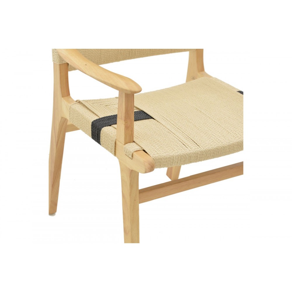 Πολυθρόνα ''OLIVER'' από ξύλο οξιάς σε χρώμα φυσικό/μαύρο 62x60x85
