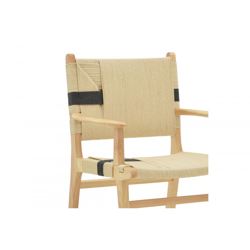 Πολυθρόνα ''OLIVER'' από ξύλο οξιάς σε χρώμα φυσικό/μαύρο 62x60x85