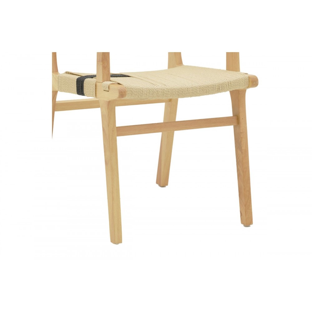 Πολυθρόνα ''OLIVER'' από ξύλο οξιάς σε χρώμα φυσικό/μαύρο 62x60x85