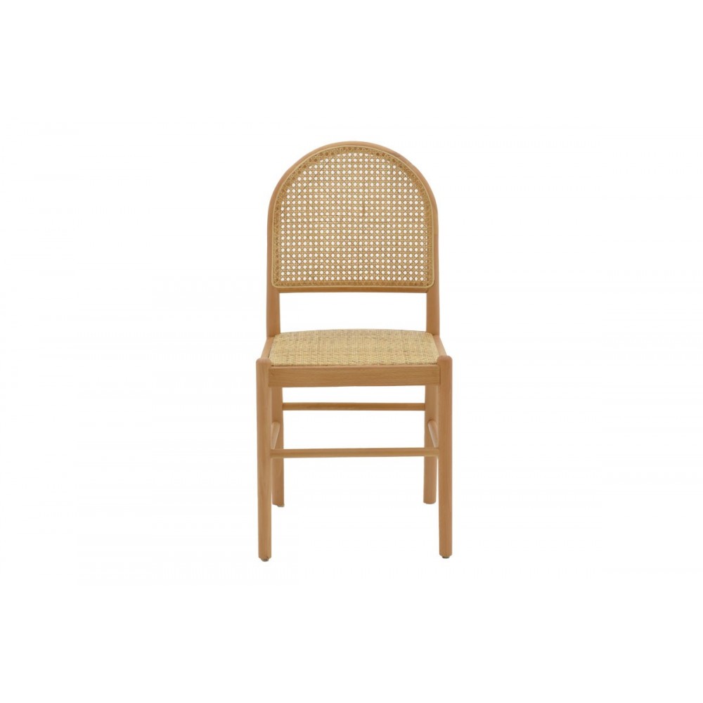 Καρέκλα ''ALESSIA'' από ξύλο οξιάς/rattan σε χρώμα φυσικό 43x40x89