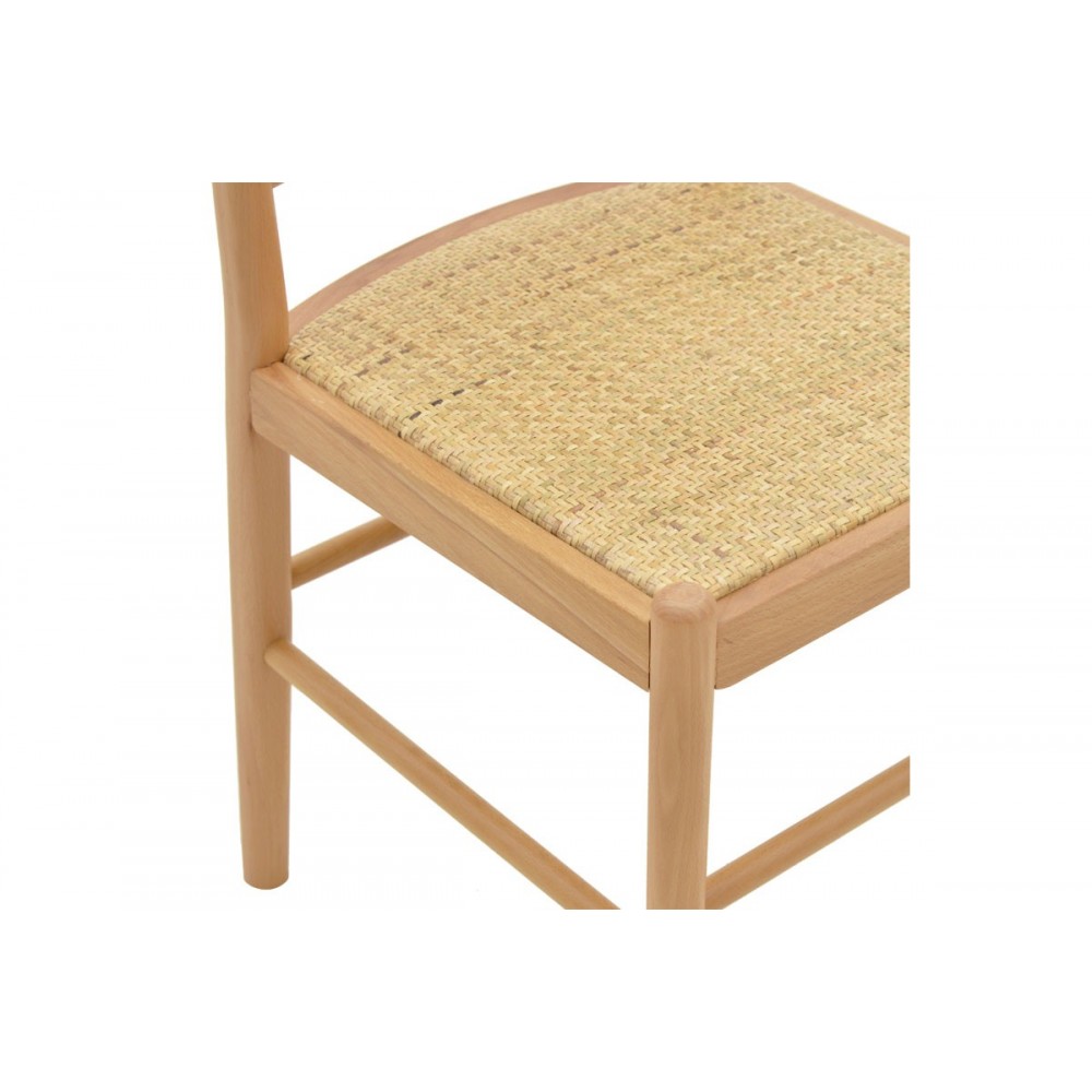 Καρέκλα ''ALESSIA'' από ξύλο οξιάς/rattan σε χρώμα φυσικό 43x40x89