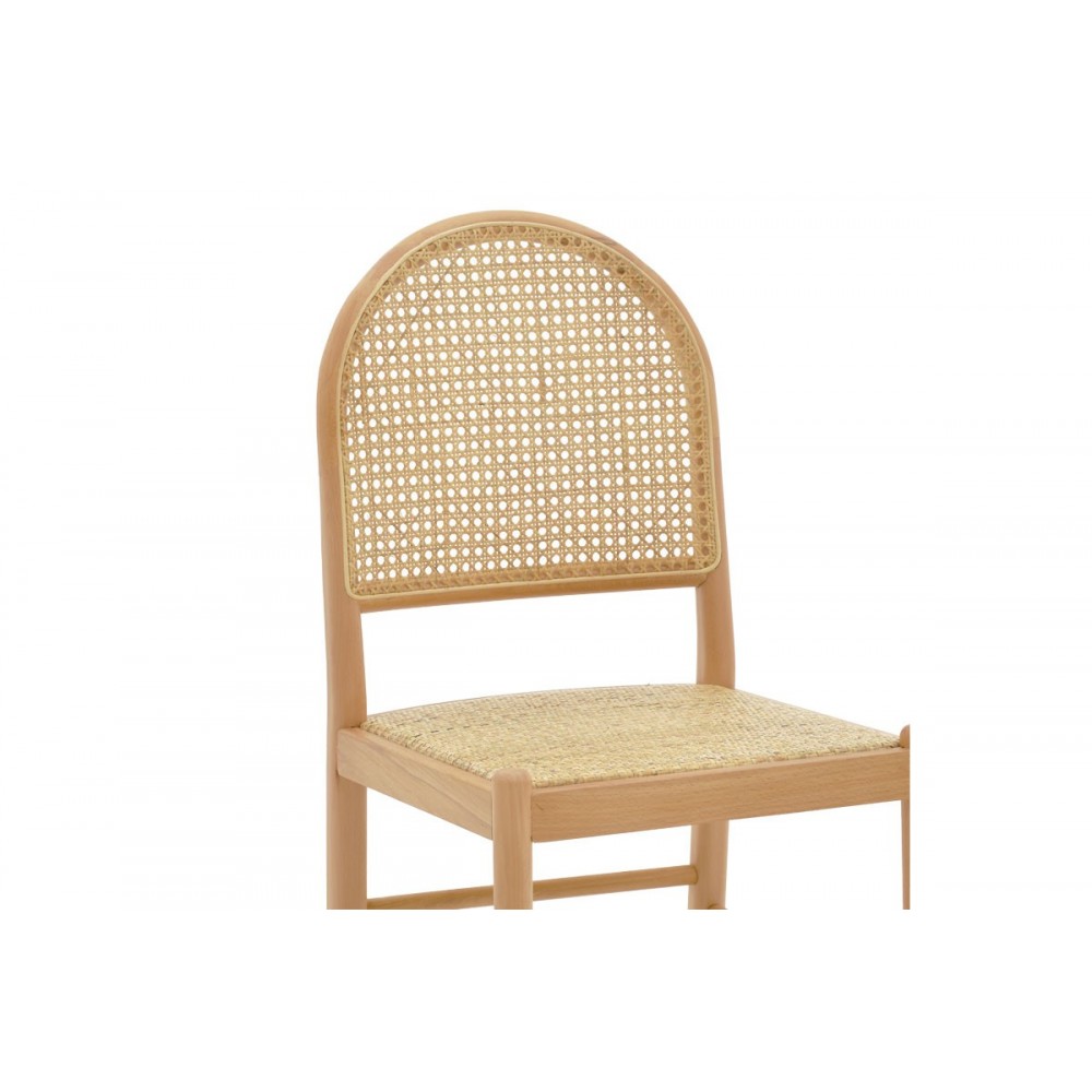 Καρέκλα ''ALESSIA'' από ξύλο οξιάς/rattan σε χρώμα φυσικό 43x40x89