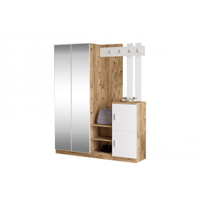 Έπιπλο εισόδου ''DOORSE'' σε χρώμα λευκό/sonoma 147.5x35x180