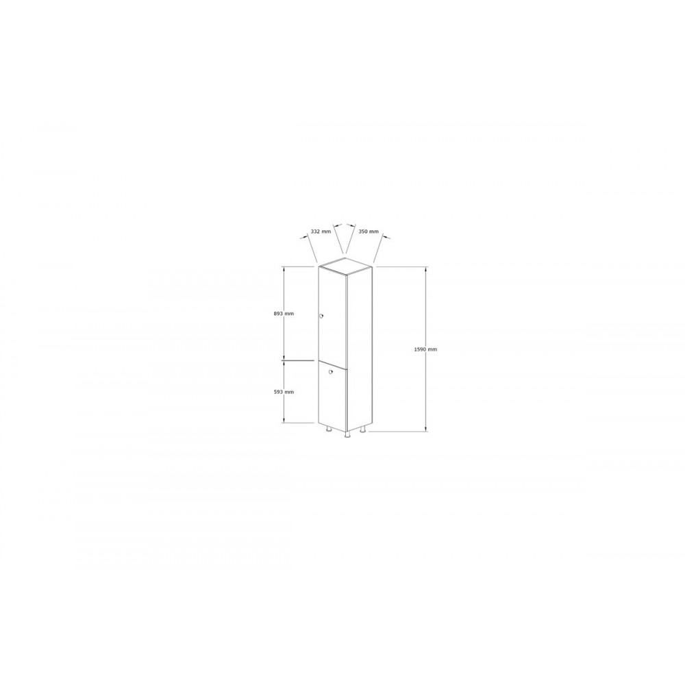 Ντουλάπα/στήλη μπάνιου ''GINGO'' σε χρώμα λευκό 33x35x159