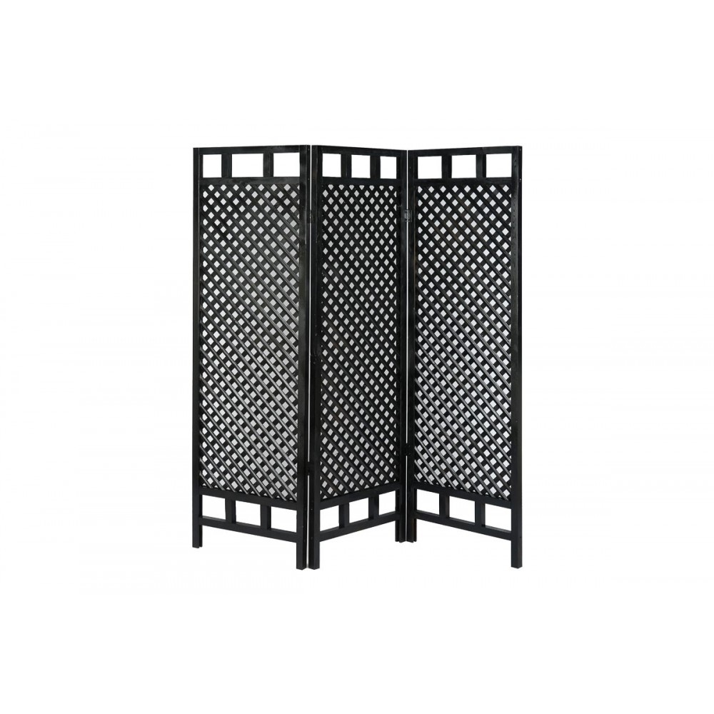 Παραβάν ''LOCKY'' από ξύλο σε χρώμα μαύρο 150x2x160