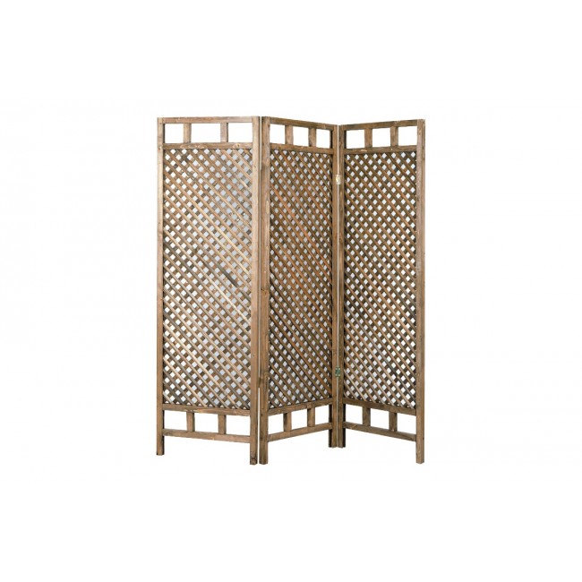 Παραβάν ''LOCKY'' από ξύλο σε χρώμα αντικέ φυσικό 150x2x160