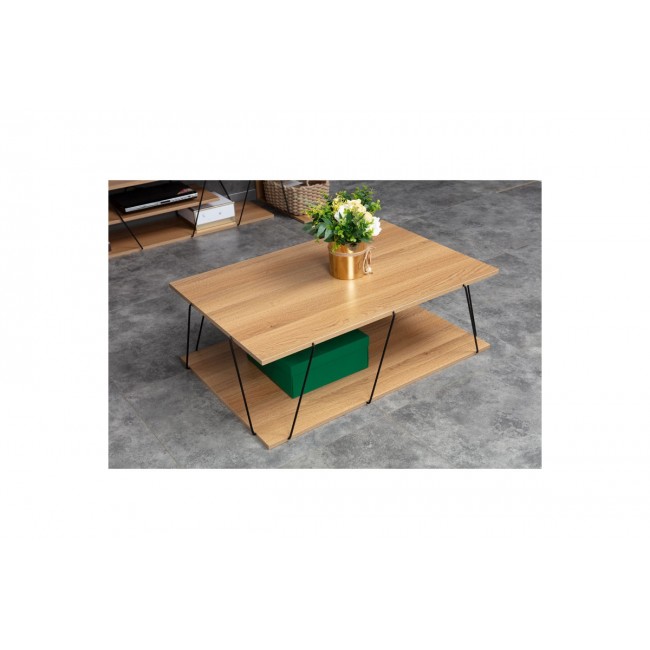 Τραπέζι σαλονιού ''TARS' σε χρώμα sonoma/μαύρο 90x60x30,5