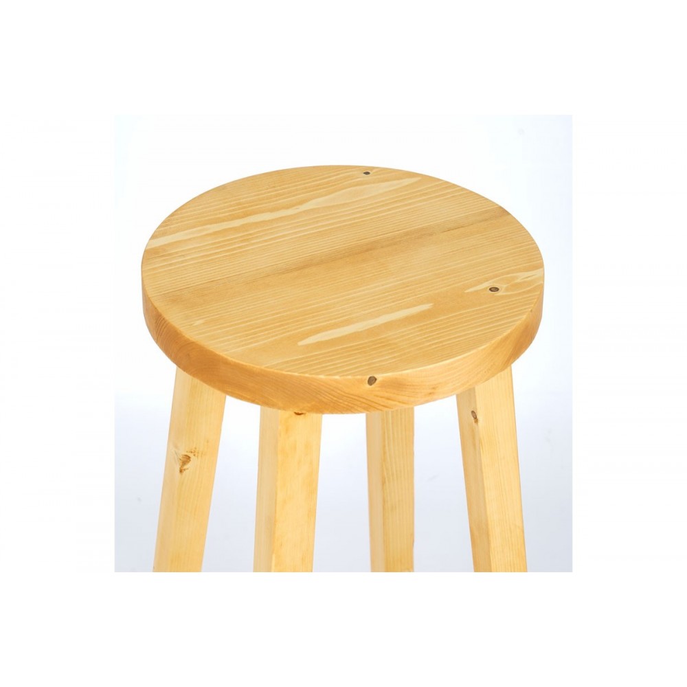 Σκαμπό μπαρ ''VISTRAN'' από ξύλο σε χρώμα φυσικό Φ28x70