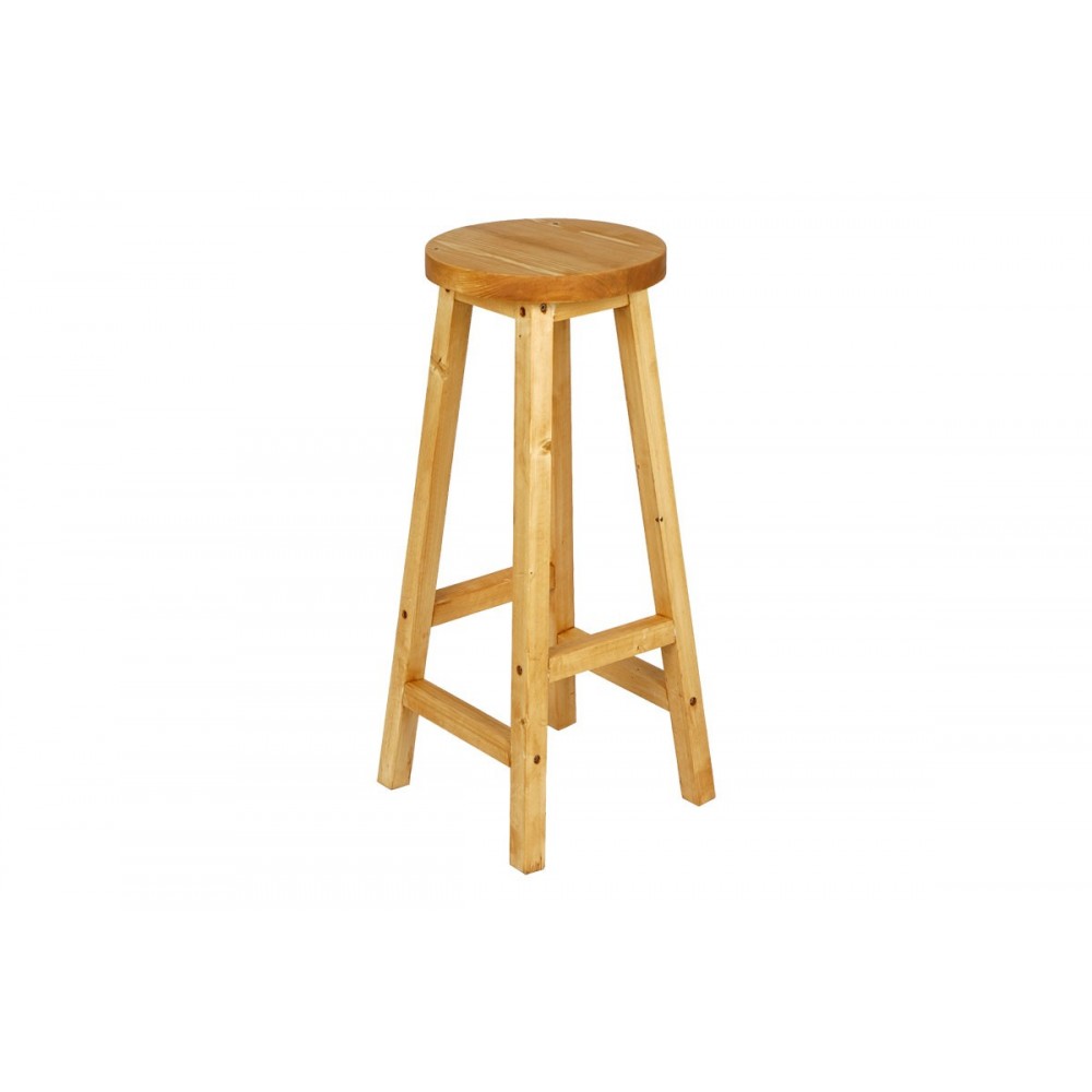 Σκαμπό μπαρ ''VISTRAN'' από ξύλο σε χρώμα φυσικό Φ28x70