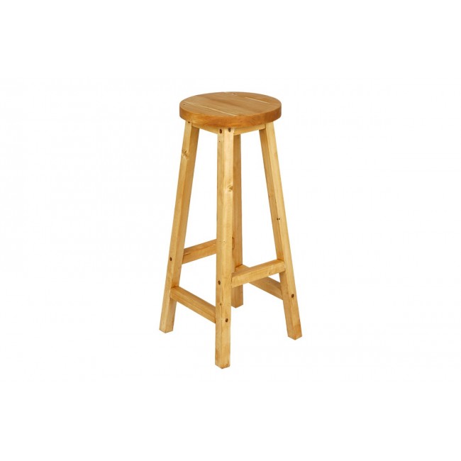 Σκαμπό μπαρ ''VISTRAN'' από ξύλο σε χρώμα φυσικό Φ28x70