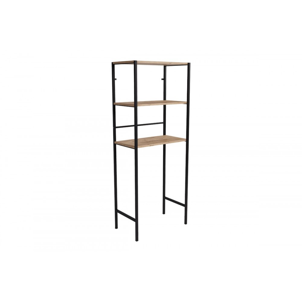 Έπιπλο πλυντηρίου ''ZERMIN'' από μέταλλο σε χρώμα μαύρο/φυσικό 70x25x150