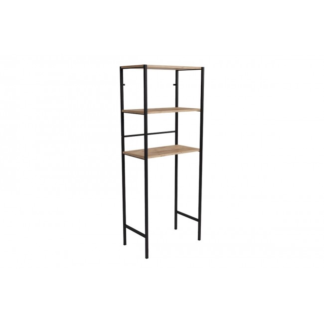 Έπιπλο πλυντηρίου ''ZERMIN'' από μέταλλο σε χρώμα μαύρο/φυσικό 70x25x150