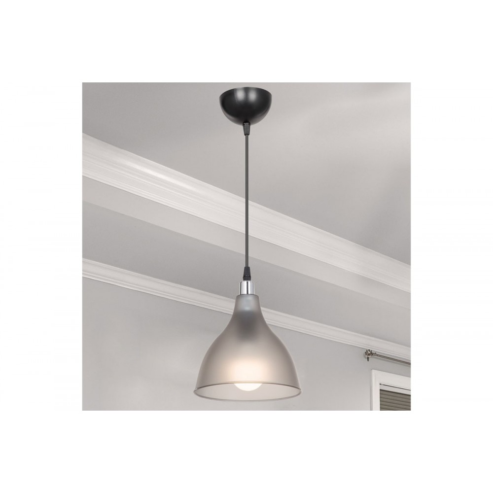 Φωτιστικό οροφής μονόφωτο ''ORAZIO'' Ε27 από PP σε χρώμα ανθρακί/μαύρο Φ18.5x56