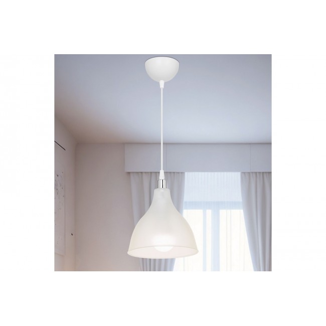 Φωτιστικό οροφής μονόφωτο ''ORAZIO'' Ε27 από PP σε χρώμα διάφανο/λευκό Φ18.5x56