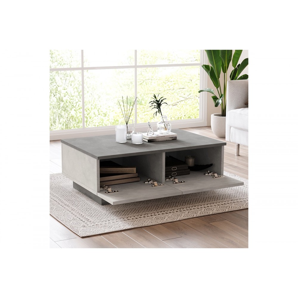 Τραπέζι σαλονιού ''THUNDER'' σε χρώμα ανθρακί antique/γκρι antique 90x60x31.5