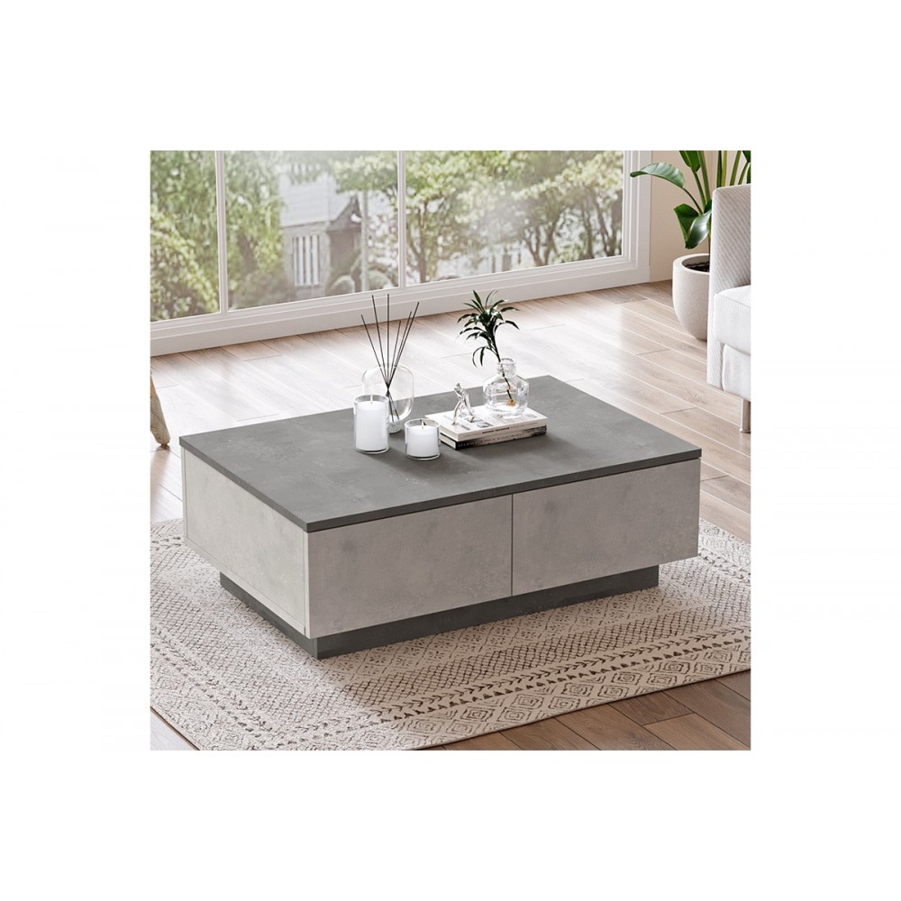 Τραπέζι σαλονιού ''THUNDER'' σε χρώμα ανθρακί antique/γκρι antique 90x60x31.5