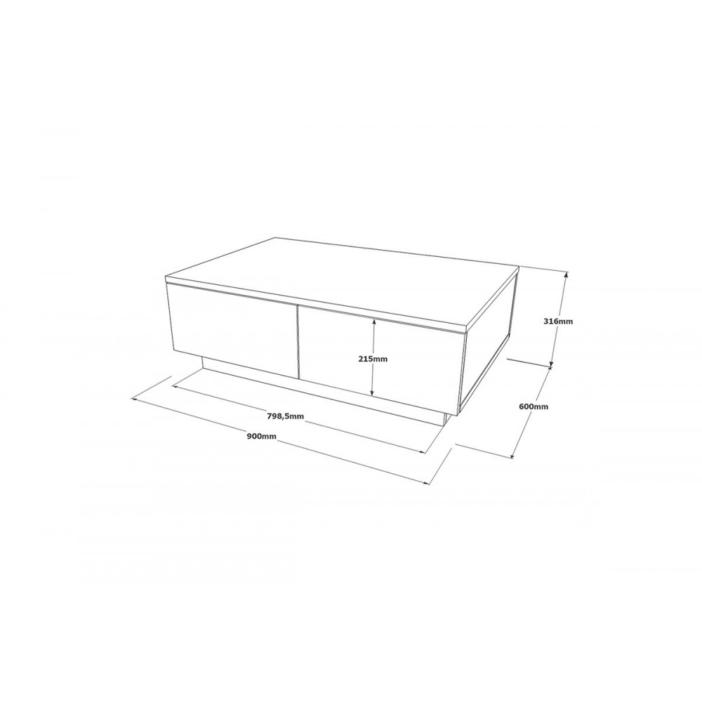 Τραπέζι σαλονιού ''THUNDER'' σε χρώμα ανθρακί antique/γκρι antique 90x60x31.5