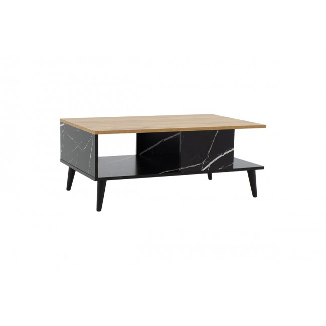 Τραπέζι σαλονιού ''MOSES'' σε χρώμα sonoma/μαύρο μαρμάρου 90x54x37.5