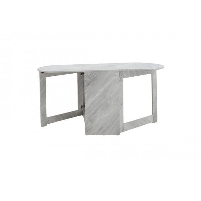 Τραπέζι ''NADINE'' πολυμορφικό/επεκτεινόμενο σε χρώμα λευκό μαρμάρου 160x80x76.5
