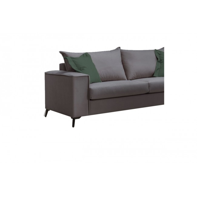 Καναπές ''VERONA'' 3θέσιος σε χρώμα ανθρακί/μαξιλάρια κυπαρισσί 225x93x100