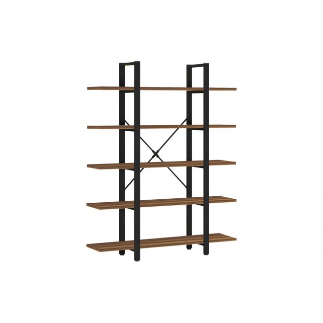 Βιβλιοθήκη ''ESTHON'' σε χρώμα καρυδί/μαύρο 120x28x180