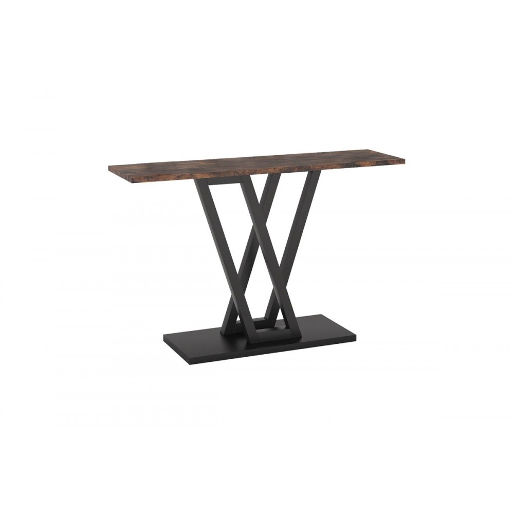 Κονσόλα ''WIRMO''  από μέταλλο σε χρώμα μαύρο/καρυδί 110x30x80