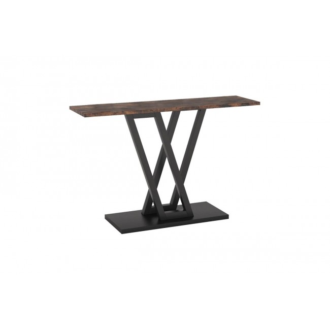 Κονσόλα ''WIRMO''  από μέταλλο σε χρώμα μαύρο/καρυδί 110x30x80