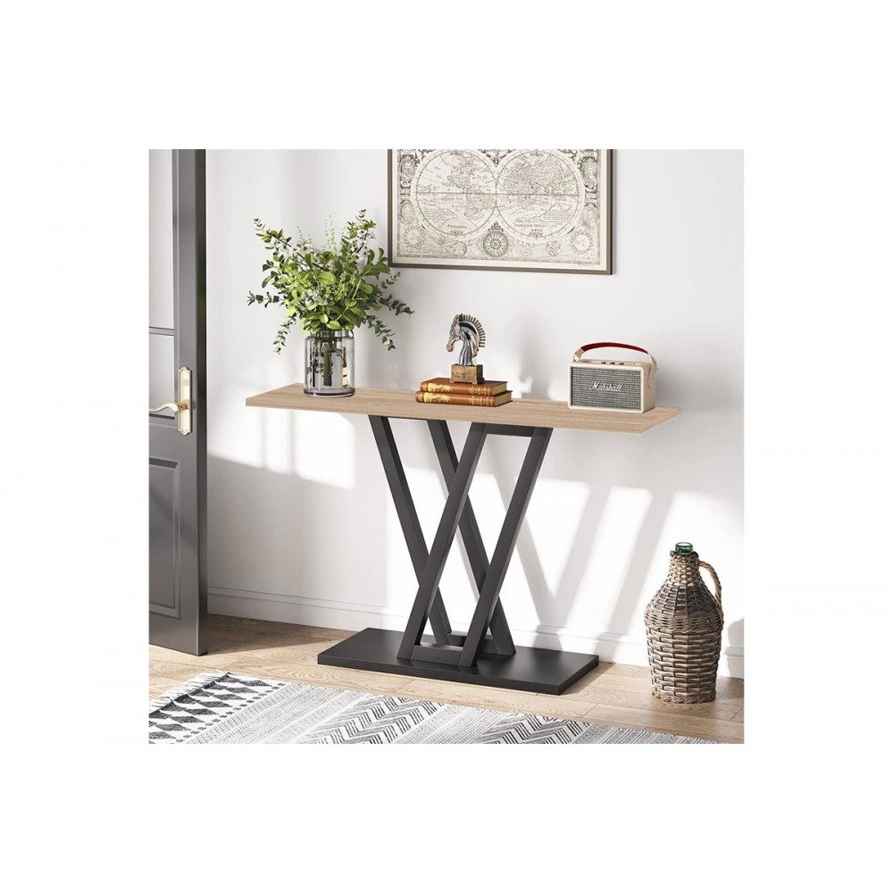 Κονσόλα ''WIRMO'' από μέταλλο σε χρώμα μαύρο/φυσικό 110x30x80