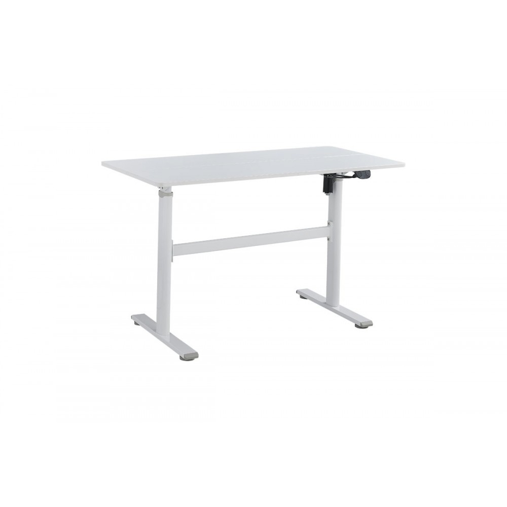 Γραφείο με ρυθμιζόμενο ύψος "KARLA" από μέταλλο σε χρώμα λευκό 120x60x72