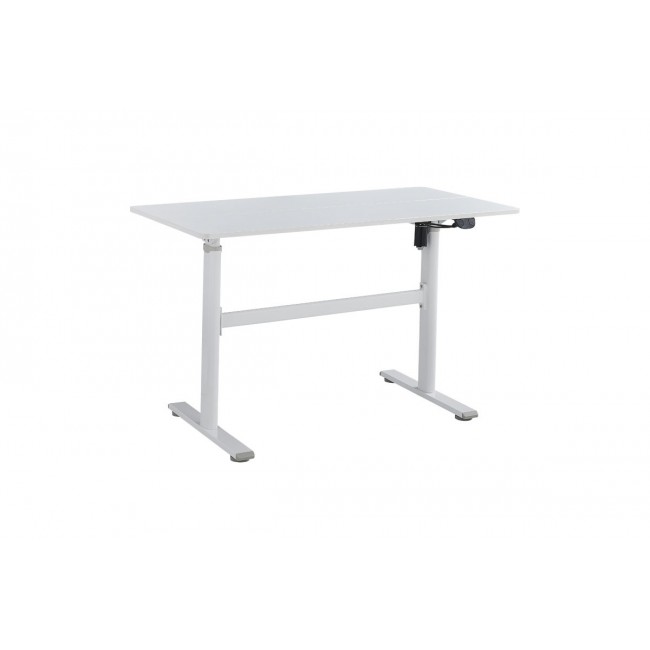 Γραφείο με ρυθμιζόμενο ύψος "KARLA" από μέταλλο σε χρώμα λευκό 120x60x72