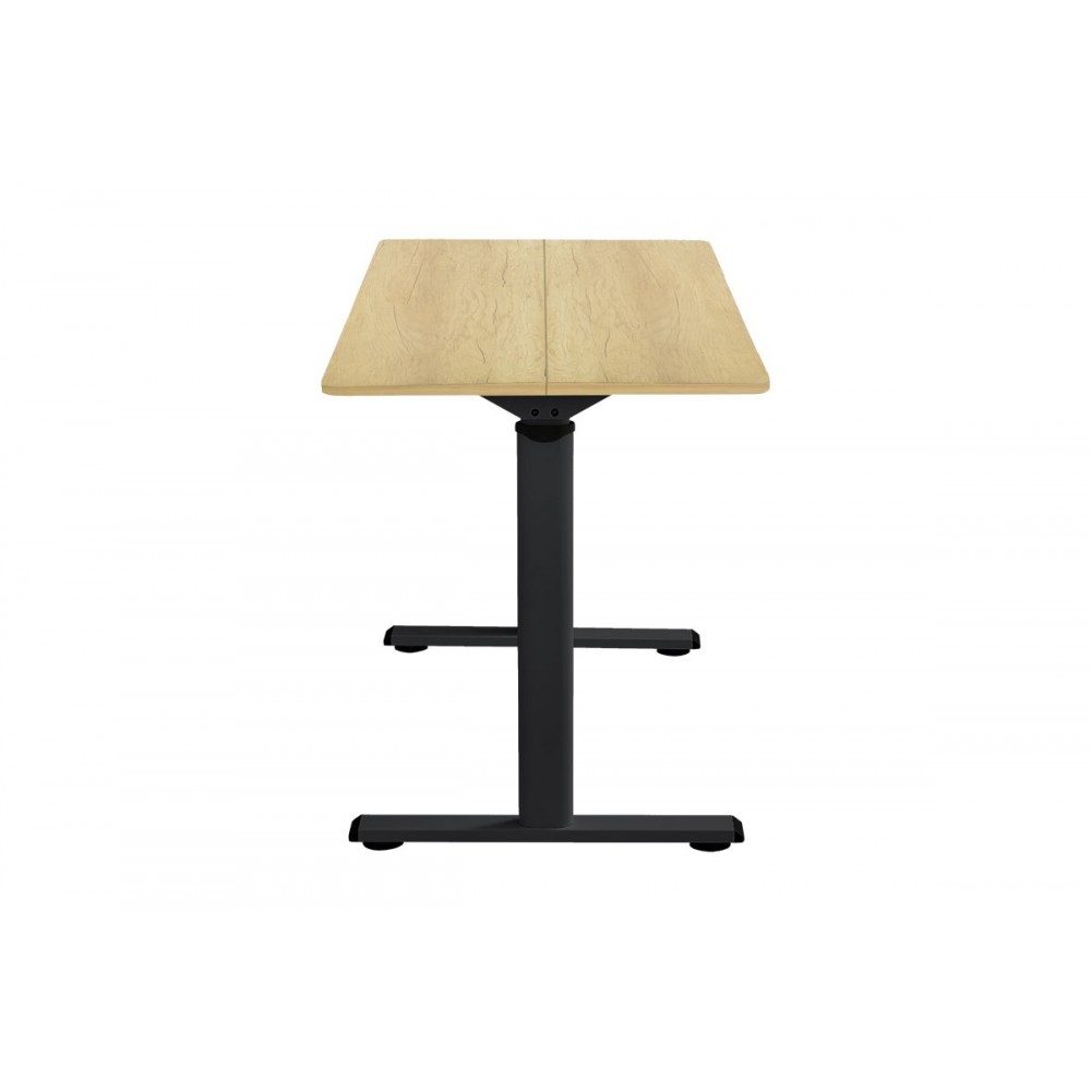 Γραφείο με ρυθμιζόμενο ύψος "KARLA" από μέταλλο σε χρώμα σονόμα/μαύρο 120x60x72