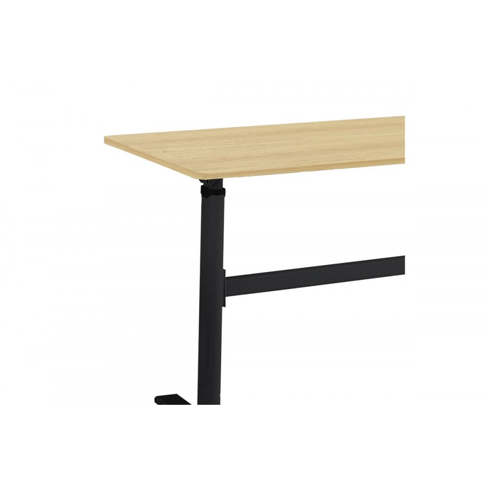 Γραφείο με ρυθμιζόμενο ύψος "KARLA" από μέταλλο σε χρώμα σονόμα/μαύρο 120x60x72