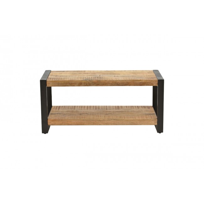 Τραπέζι σαλονιού "MILES" από ξύλο σε χρώμα καρυδί/μαύρο 100x45x45,5