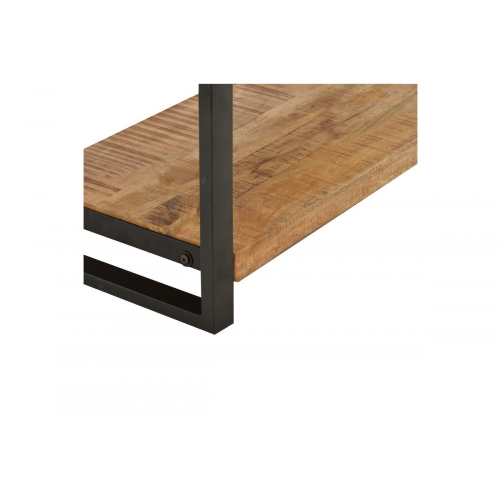 Τραπέζι σαλονιού "MILES" από ξύλο σε χρώμα καρυδί/μαύρο 100x45x45,5