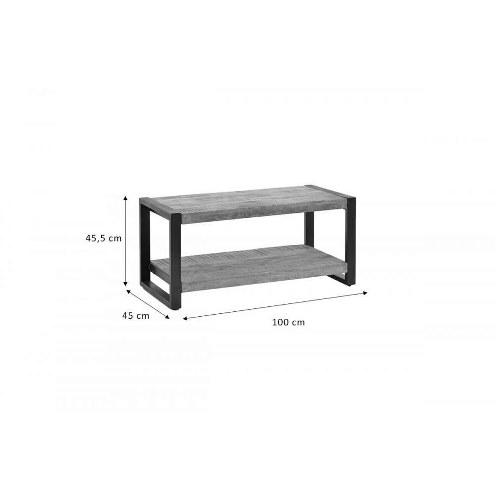 Τραπέζι σαλονιού "MILES" από ξύλο σε χρώμα καρυδί/μαύρο 100x45x45,5