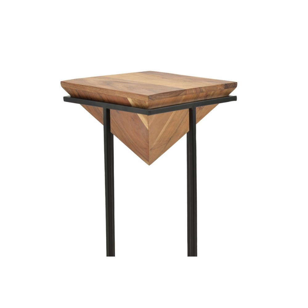 Βοηθητικό τραπέζι "MILES" από ξύλο σε χρώμα καρυδί/μαύρο 29x29x54