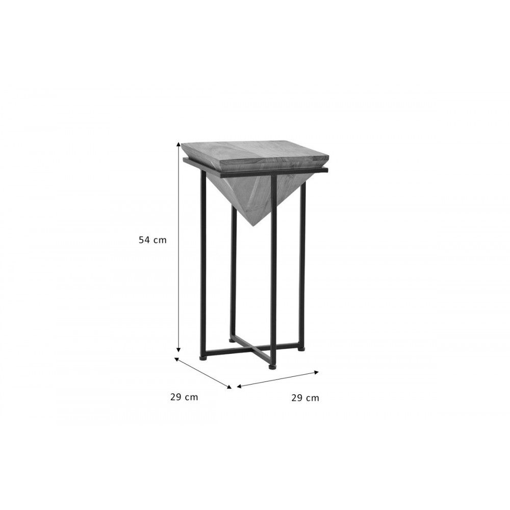 Βοηθητικό τραπέζι "MILES" από ξύλο σε χρώμα καρυδί/μαύρο 29x29x54