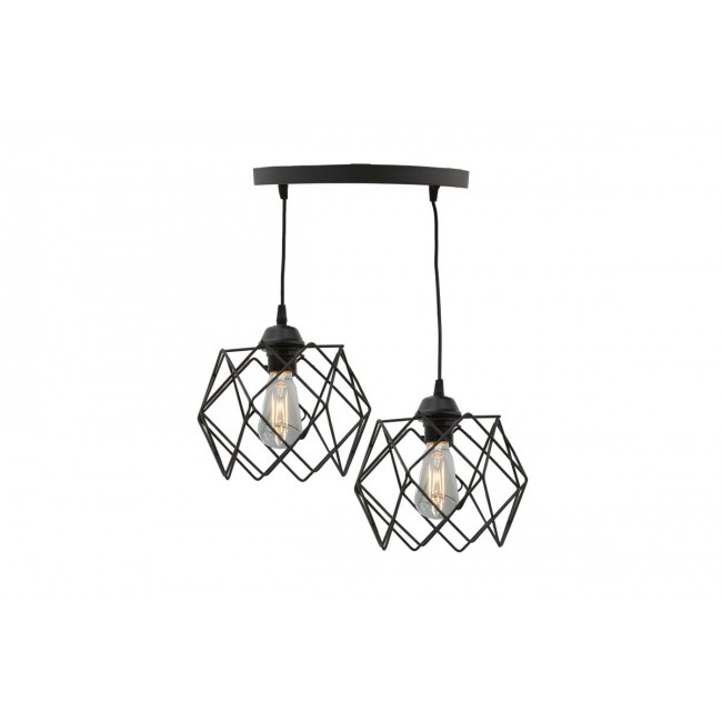 Φωτιστικό οροφής δίφωτο "ZOCIE" σε χρώμα μαύρο Φ30x70