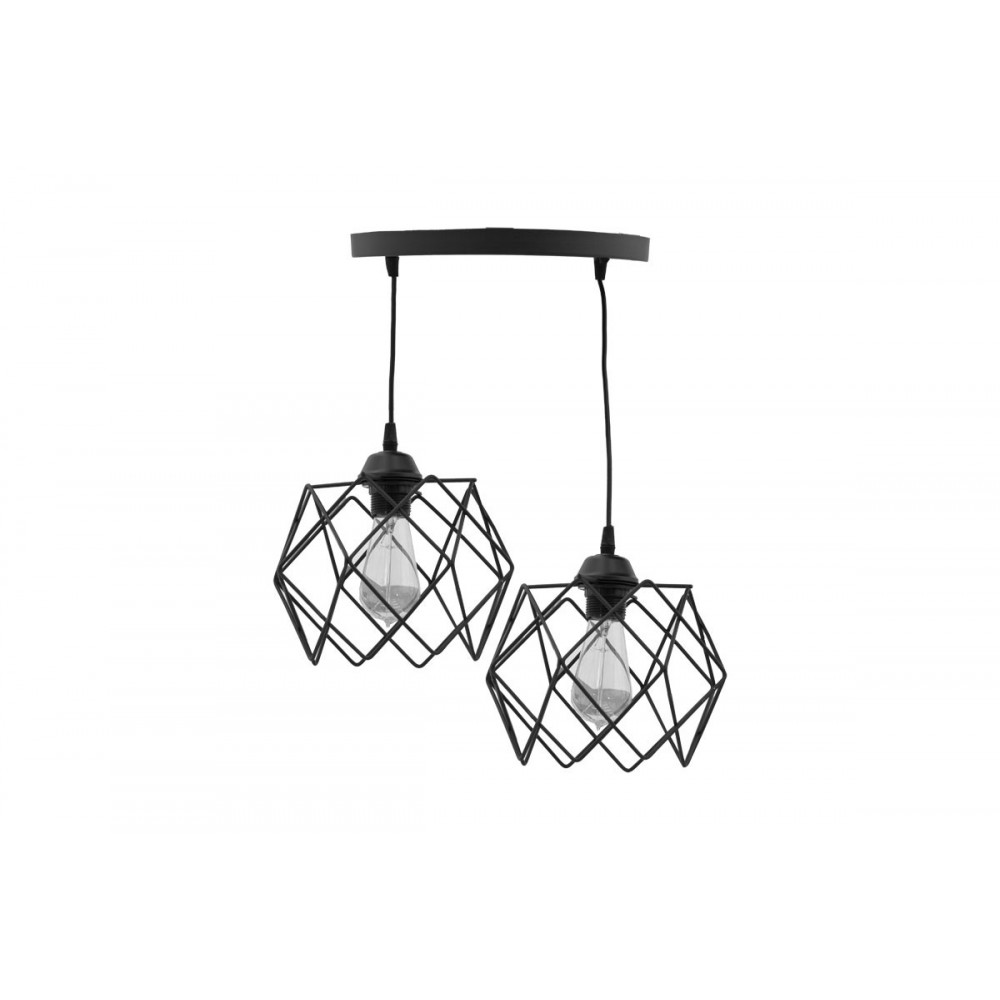 Φωτιστικό οροφής δίφωτο "ZOCIE" σε χρώμα μαύρο Φ30x70