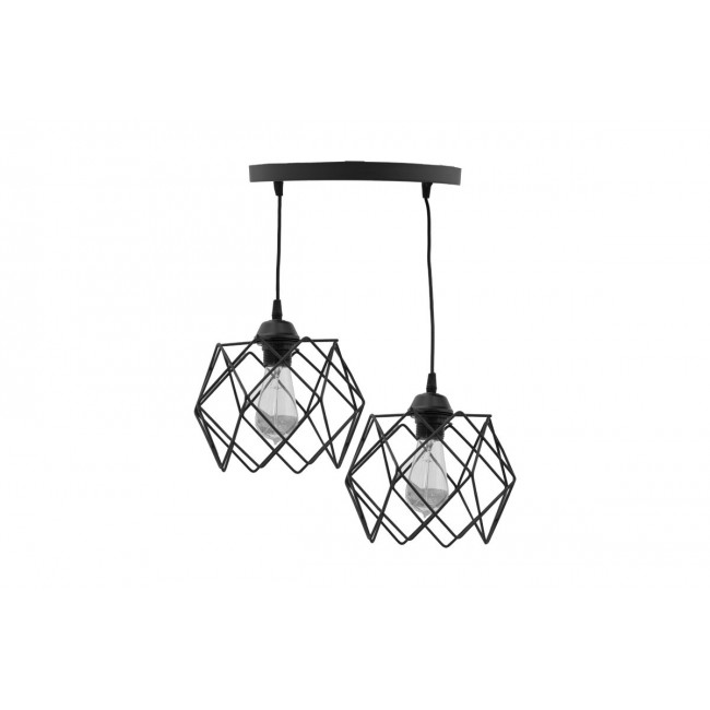 Φωτιστικό οροφής δίφωτο "ZOCIE" σε χρώμα μαύρο Φ30x70