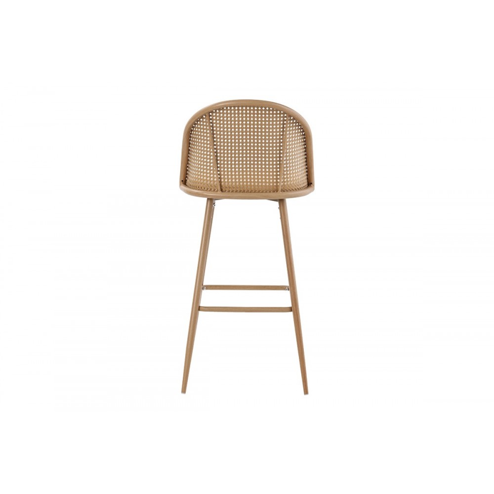 Σκαμπό μπαρ "KACE"  από μέταλλο/rattan σε χρώμα φυσικό 43x55x102