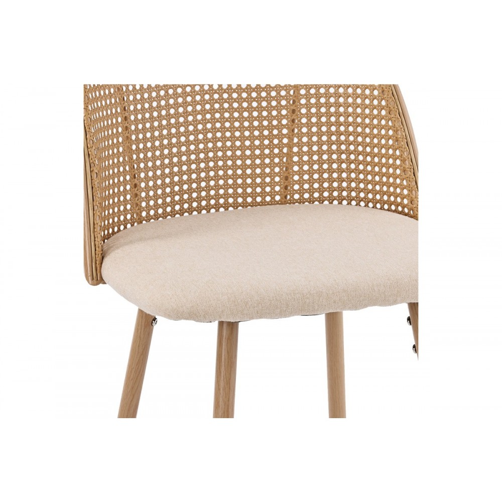 Σκαμπό μπαρ "KACE"  από μέταλλο/rattan σε χρώμα φυσικό 43x55x102