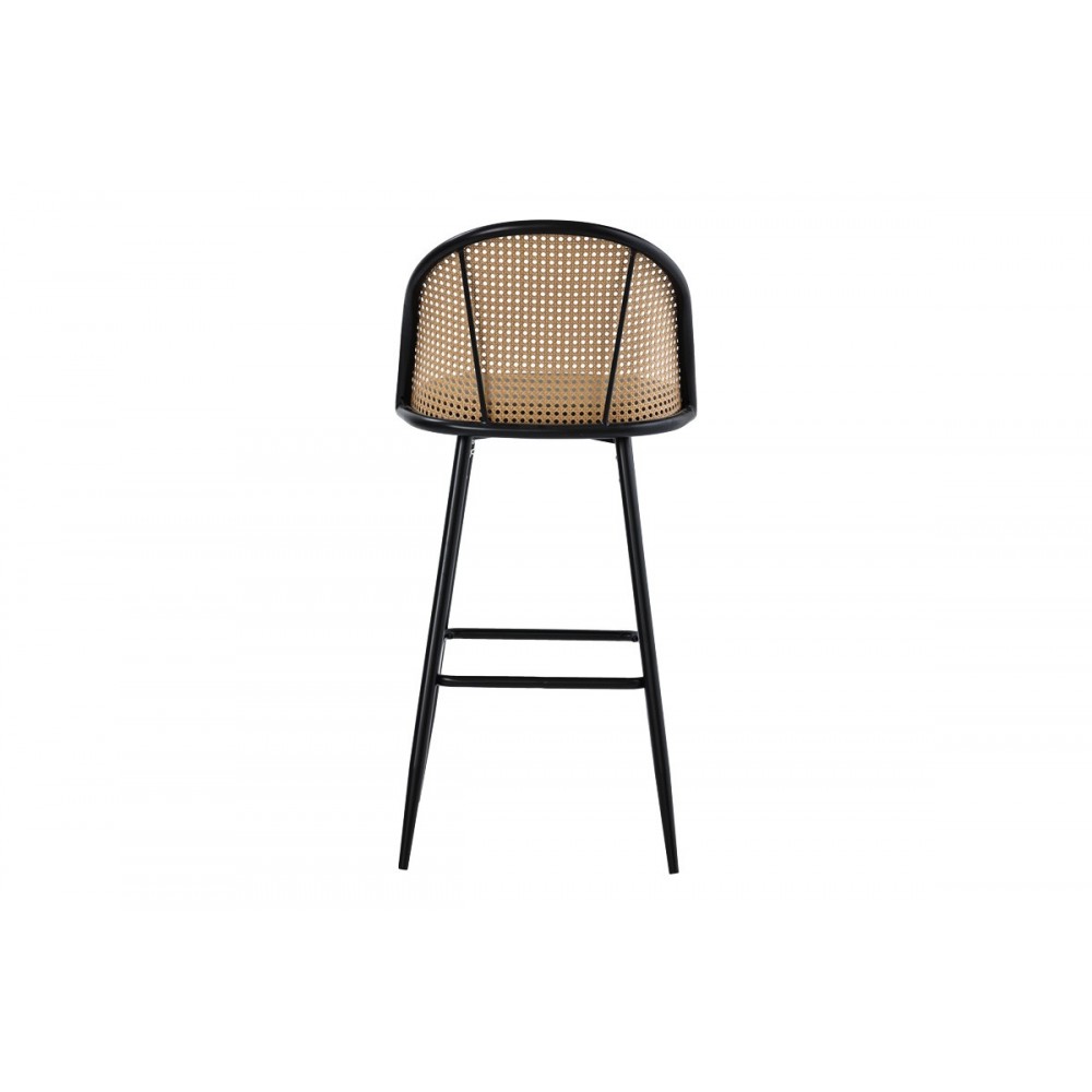 Σκαμπό μπαρ "KACE"  από μέταλλο/rattan σε χρώμα ανθρακί/μαύρο 43x55x102