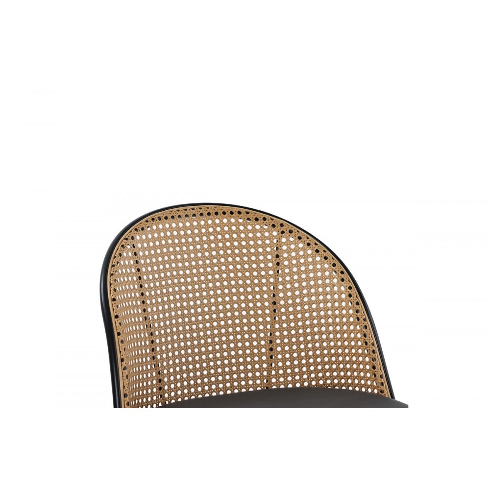 Σκαμπό μπαρ "KACE"  από μέταλλο/rattan σε χρώμα ανθρακί/μαύρο 43x55x102